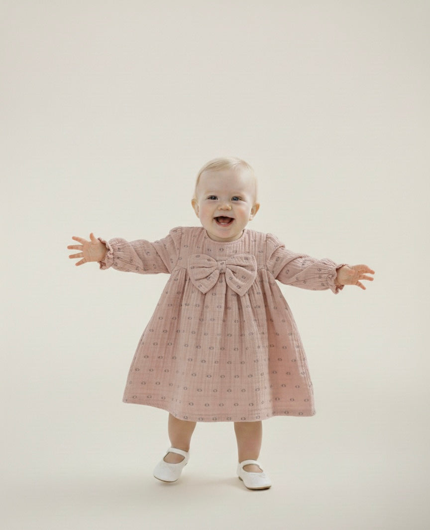 İncila %100 Pamuklu Kurdele Detaylı Elbise