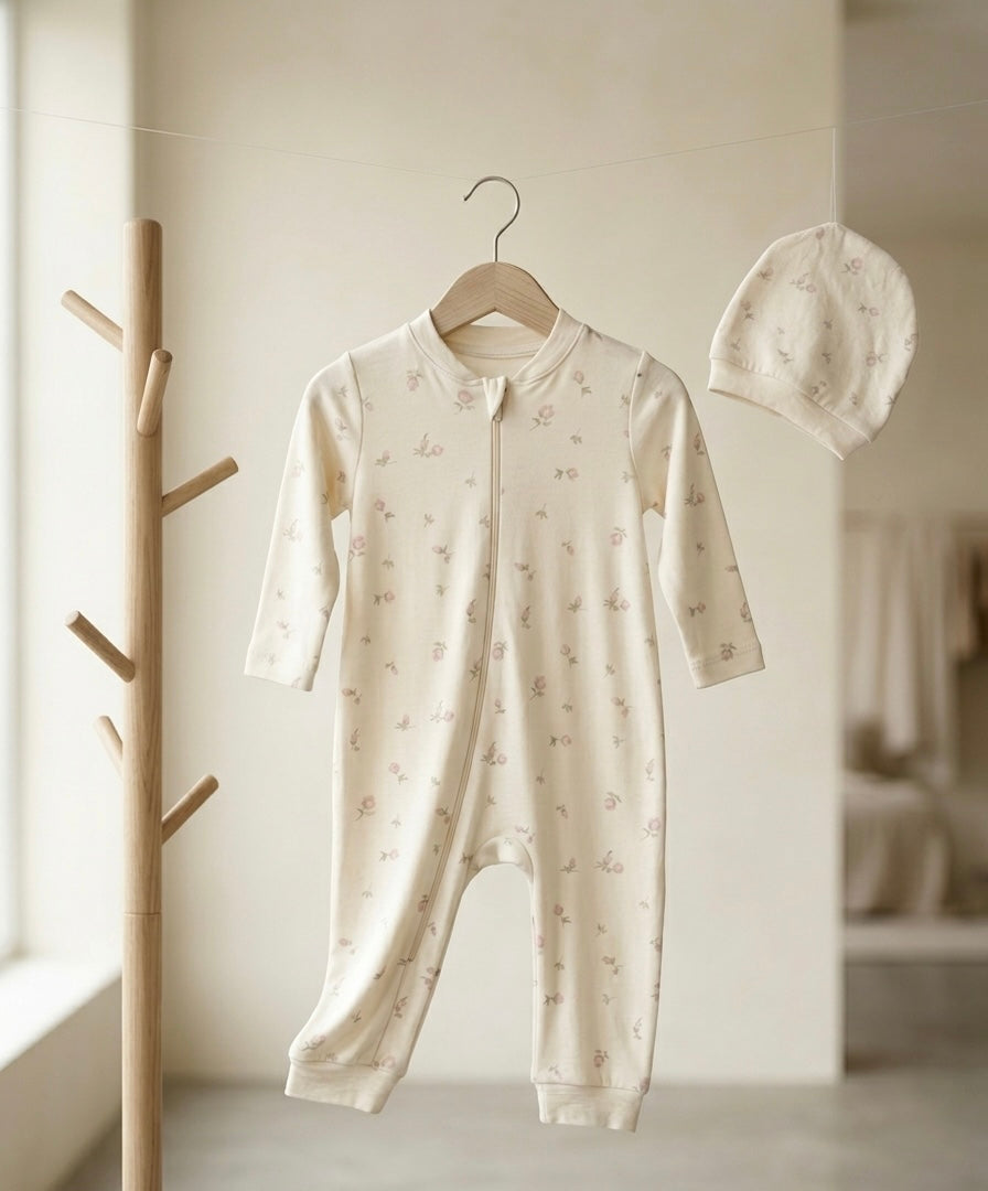 İncila Baby Çiçek Detaylı Tulum